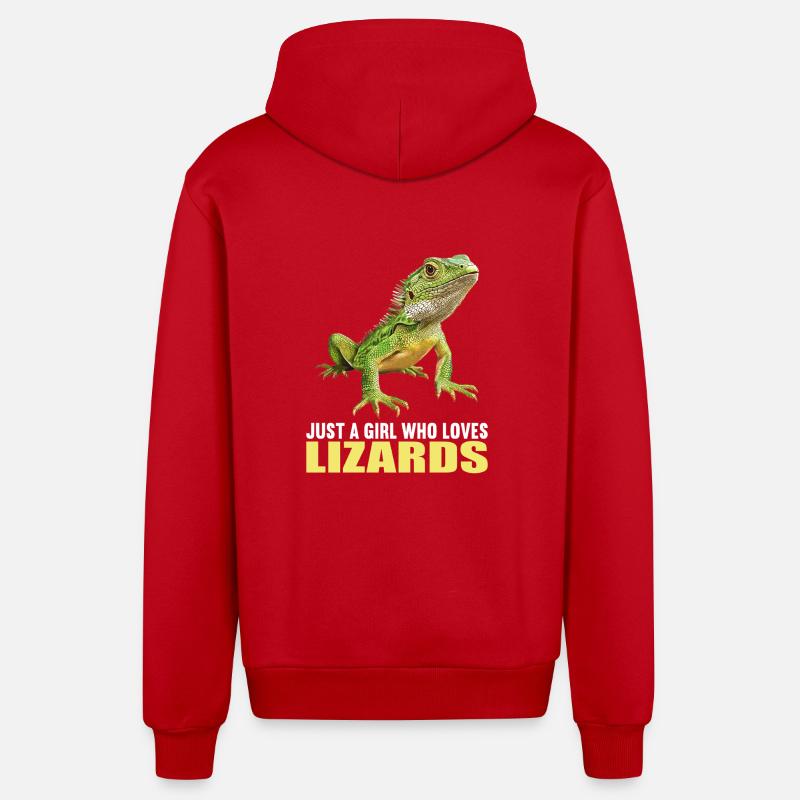Lézards Lézard - Veste à capuche bio décontractée fabriquée en UE - rouge