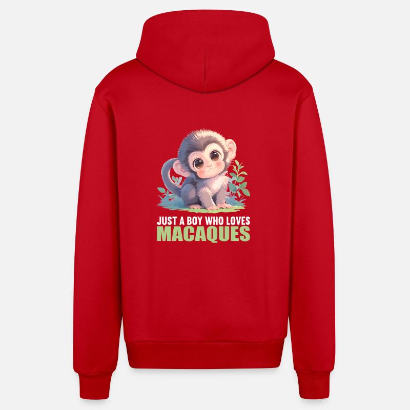 Macaque Macaque - Veste à capuche bio décontractée fabriquée en UE - rouge