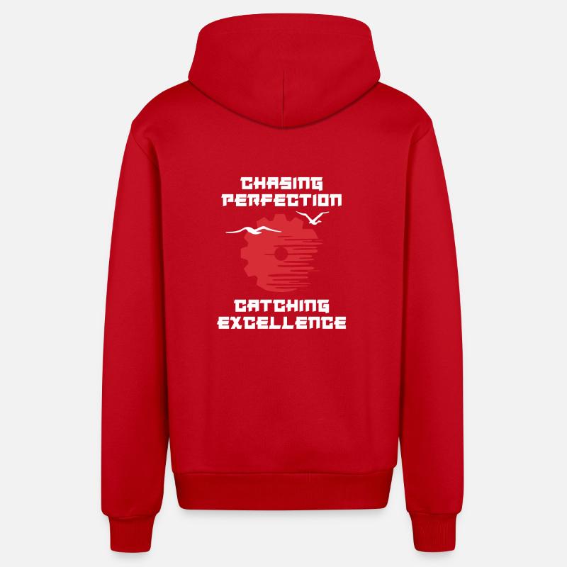 Kaizen Mindset Chasing Perfection - Organic Relaxed Hooded Jacket Made in EU - red