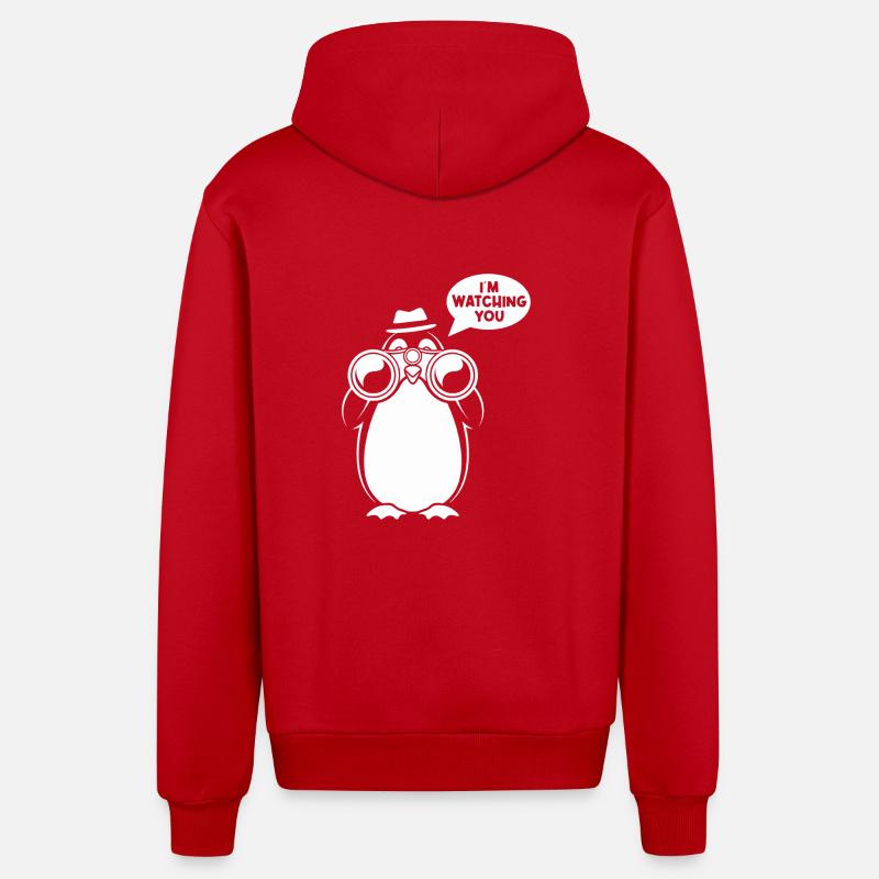 Sarcasme : Je te regarde concevoir - Veste à capuche bio décontractée fabriquée en UE - rouge