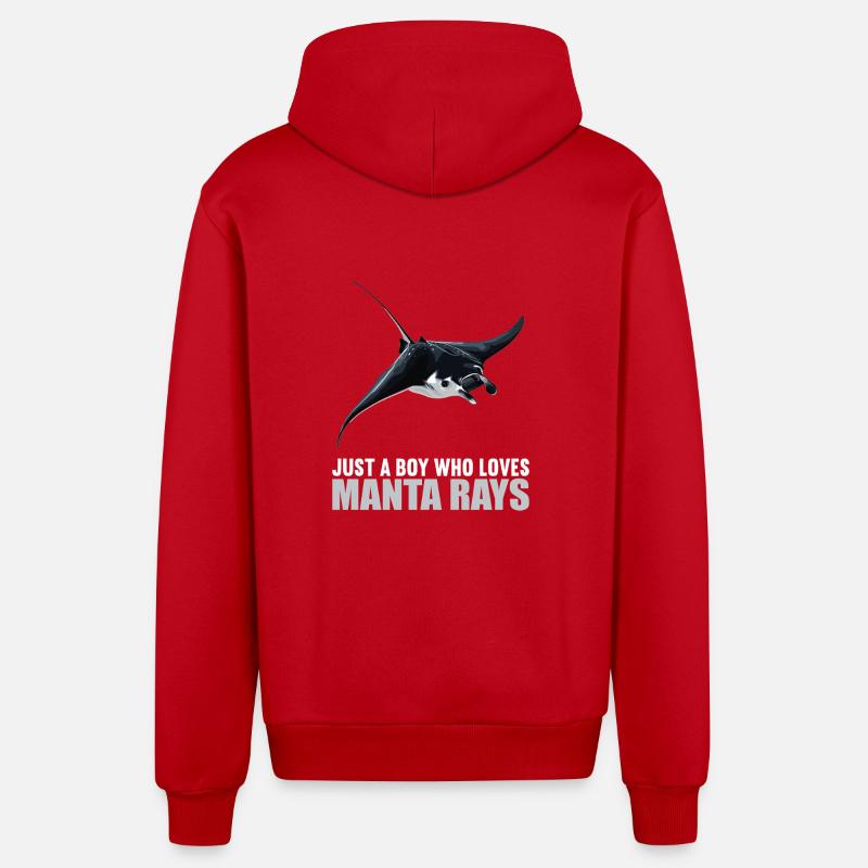 Mantas Manta Rochen - Organic Relaxed Kapuzenjacke Made in EU - Rot