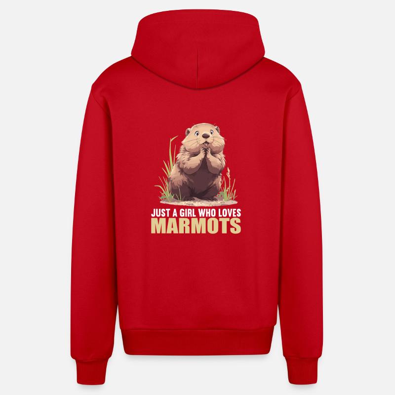 Marmottes Marmottes - Veste à capuche bio décontractée fabriquée en UE - rouge