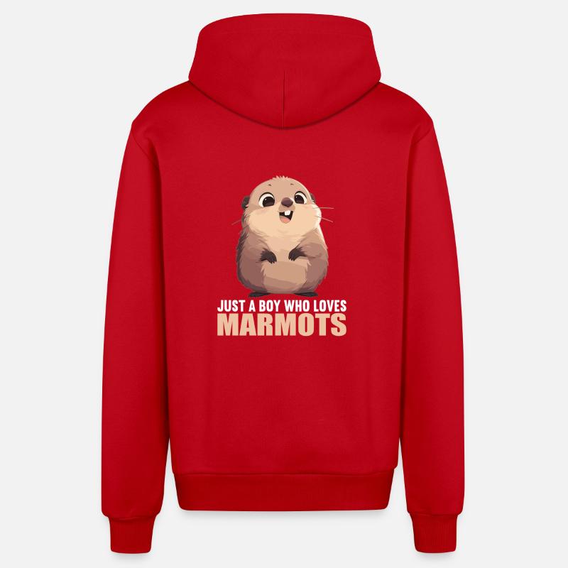 Marmottes Marmottes - Veste à capuche bio décontractée fabriquée en UE - rouge