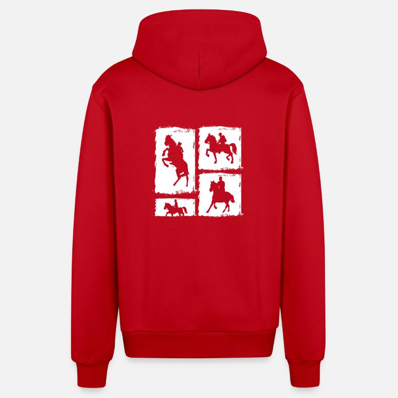 Cheval - Veste à capuche bio décontractée fabriquée en UE - rouge