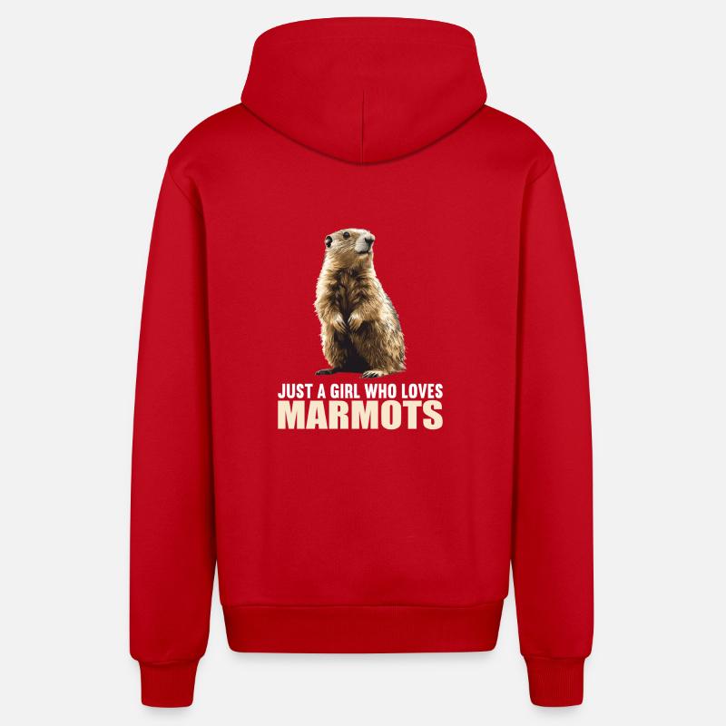Marmottes Marmottes - Veste à capuche bio décontractée fabriquée en UE - rouge