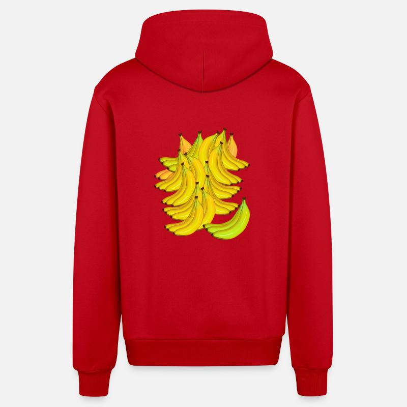 Banane Banane Fruit Fruit Exotique - Veste à capuche bio décontractée fabriquée en UE - rouge
