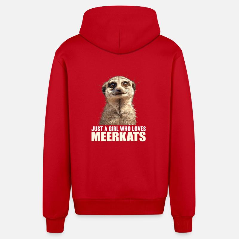 Meerkat Erdmännchen - Veste à capuche bio décontractée fabriquée en UE - rouge