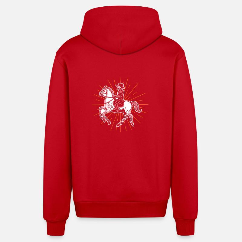 Cheval - Veste à capuche bio décontractée fabriquée en UE - rouge