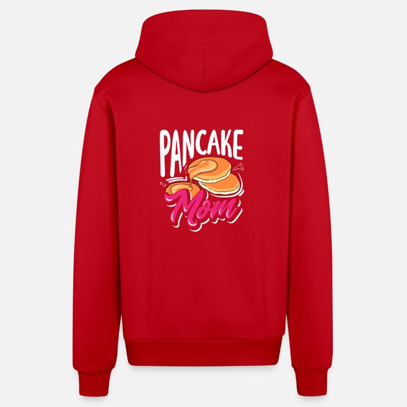 Crêpes Maman Petit-déjeuner Amour - Veste à capuche bio décontractée fabriquée en UE - rouge