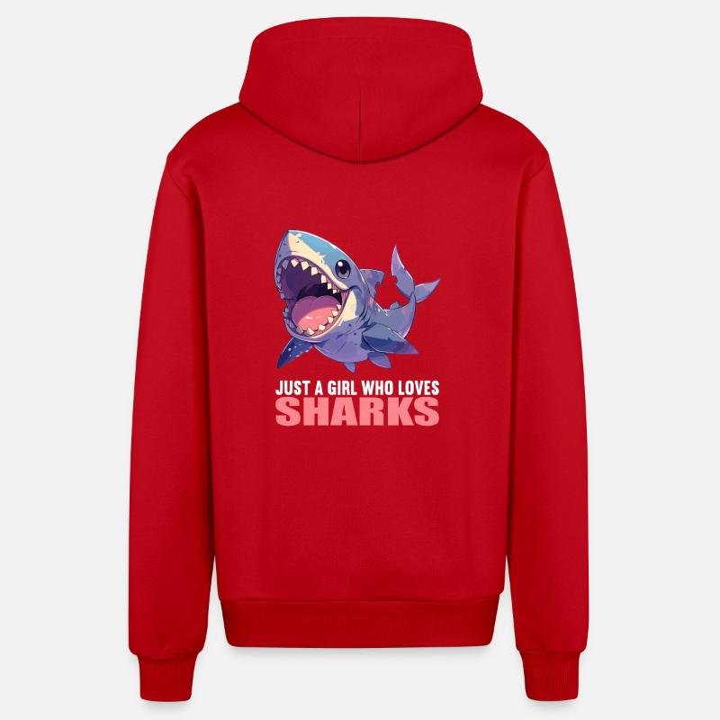 Requins Requin - Veste à capuche bio décontractée fabriquée en UE - rouge