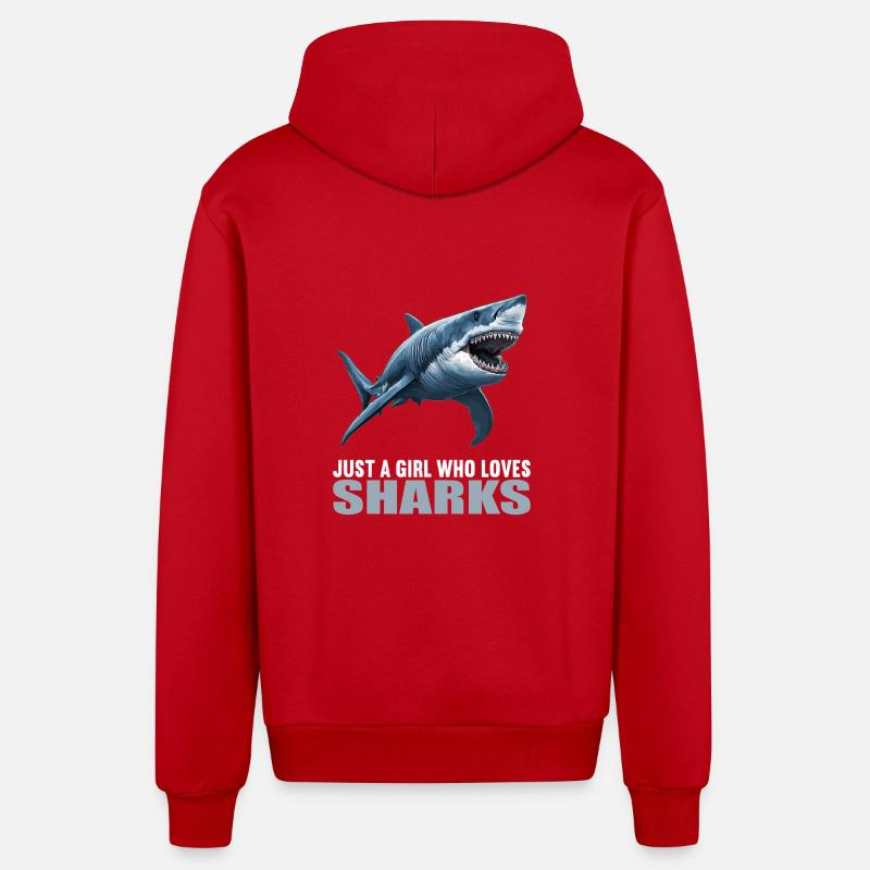 Requins Requin - Veste à capuche bio décontractée fabriquée en UE - rouge