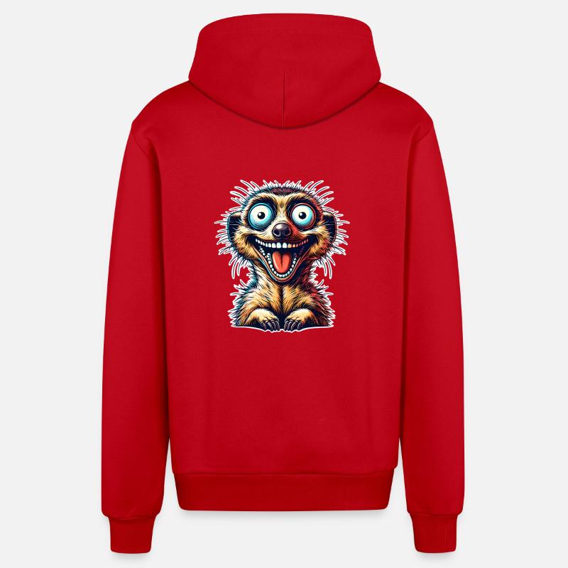 Suricate - Veste à capuche bio décontractée fabriquée en UE - rouge
