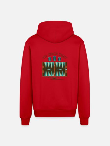 Backgammon Spiel - Organic Relaxed Kapuzenjacke Made in EU - Rot