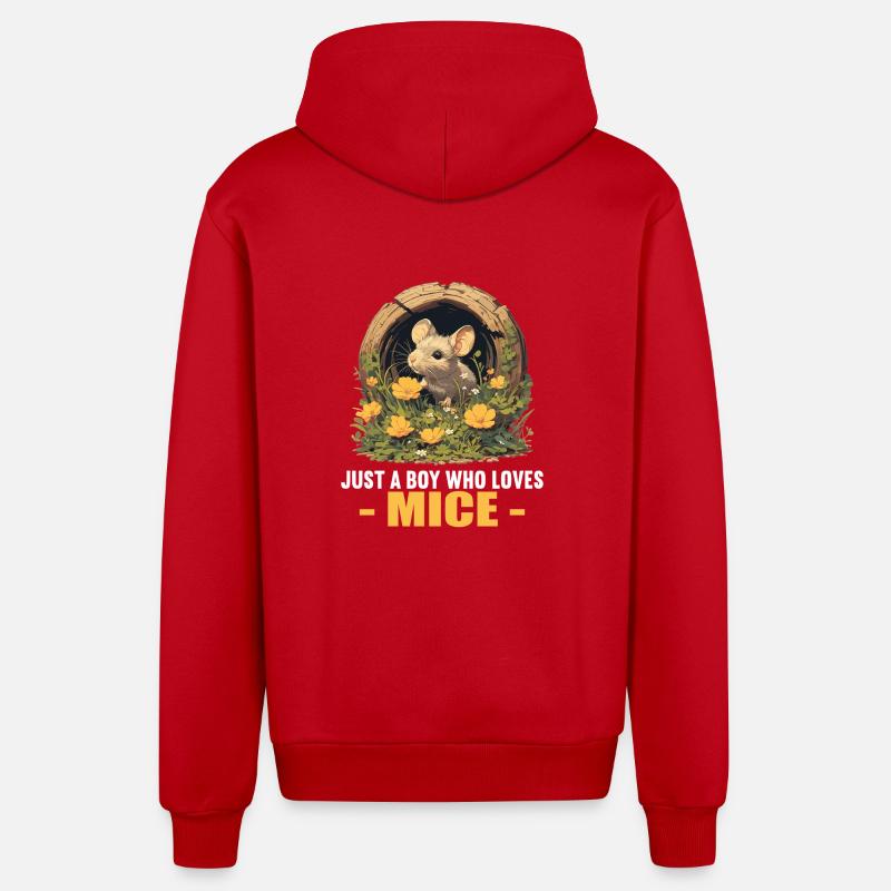 Mäuse Maus - Organic Relaxed Kapuzenjacke Made in EU - Rot