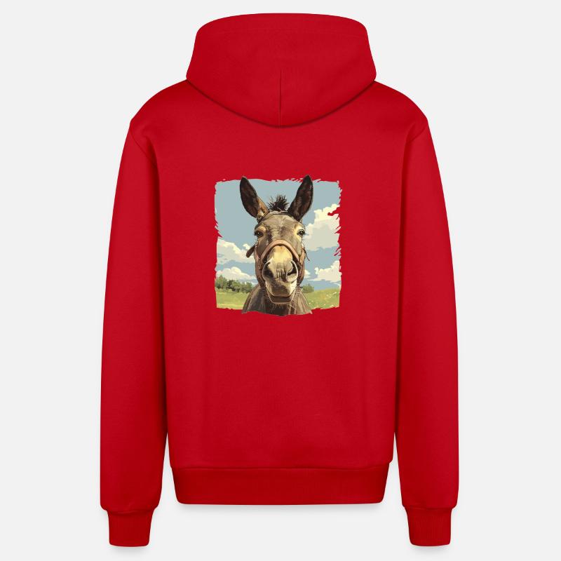 Mules Mule - Veste à capuche bio décontractée fabriquée en UE - rouge