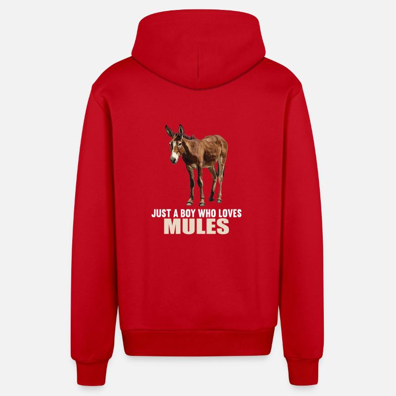Mules Mule - Veste à capuche bio décontractée fabriquée en UE - rouge