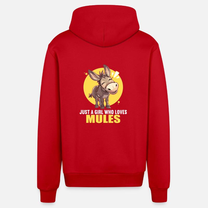 Mules Mule - Veste à capuche bio décontractée fabriquée en UE - rouge