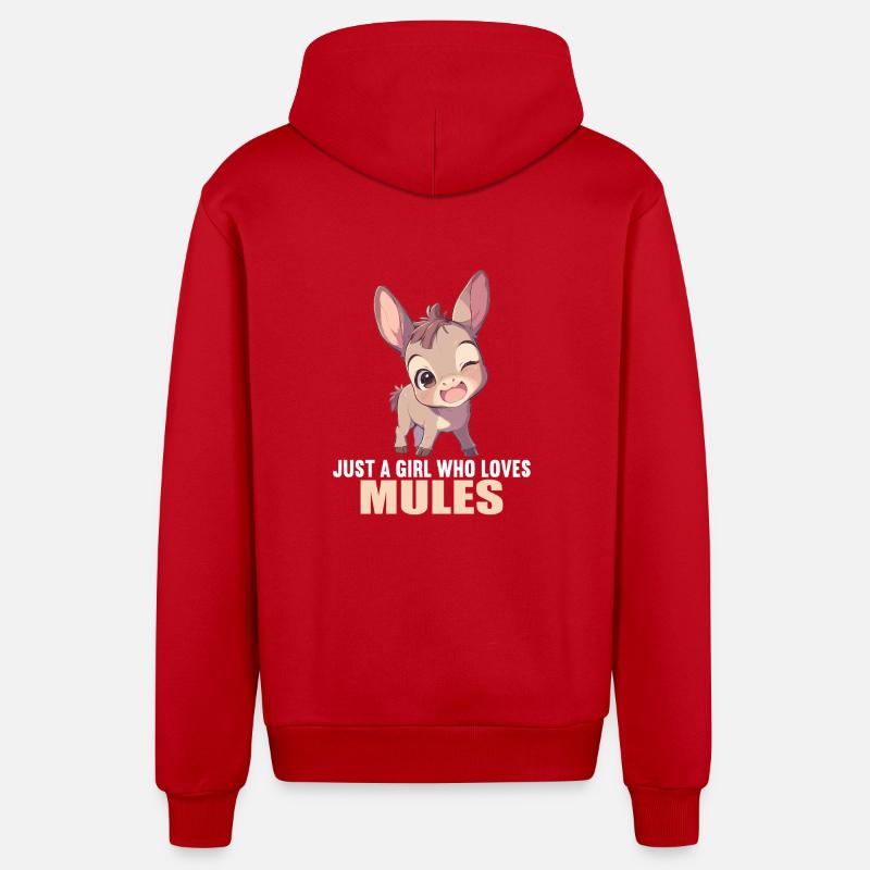 Mules Mule - Veste à capuche bio décontractée fabriquée en UE - rouge