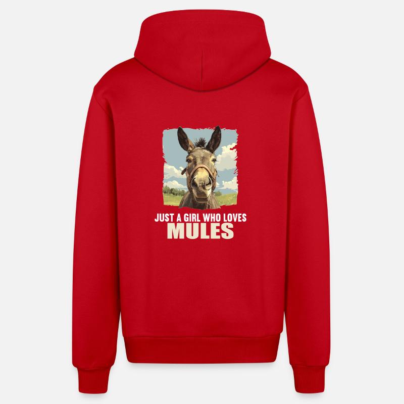 Mules Mule - Veste à capuche bio décontractée fabriquée en UE - rouge