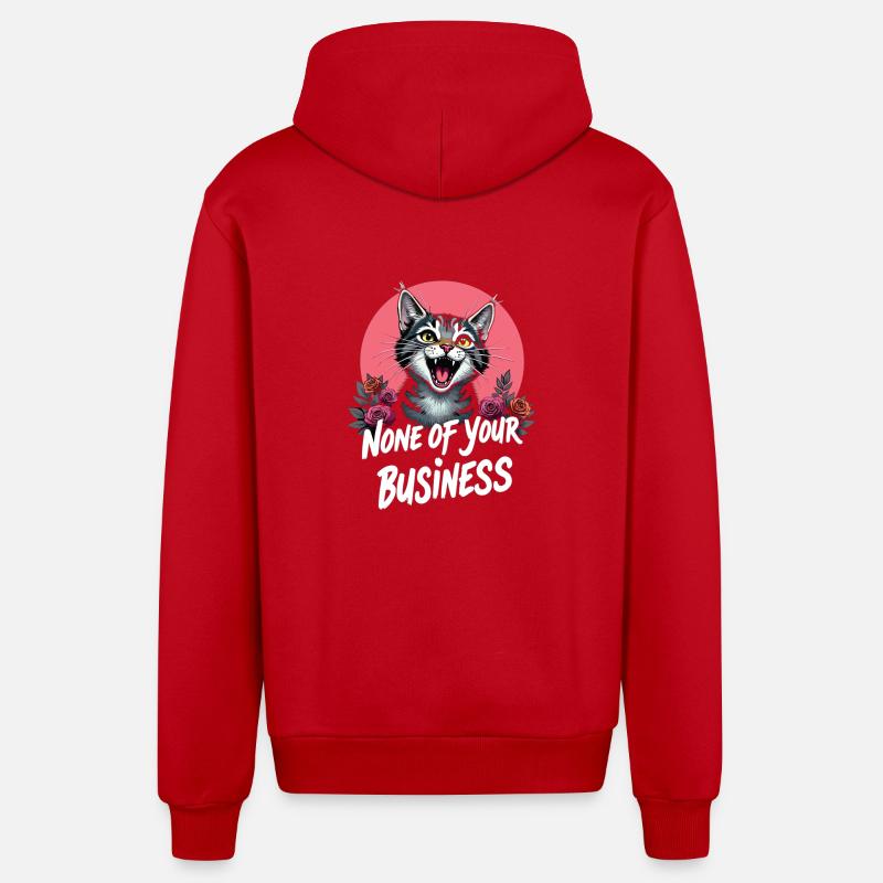 Ne vous regardez pas - Veste à capuche bio décontractée fabriquée en UE - rouge