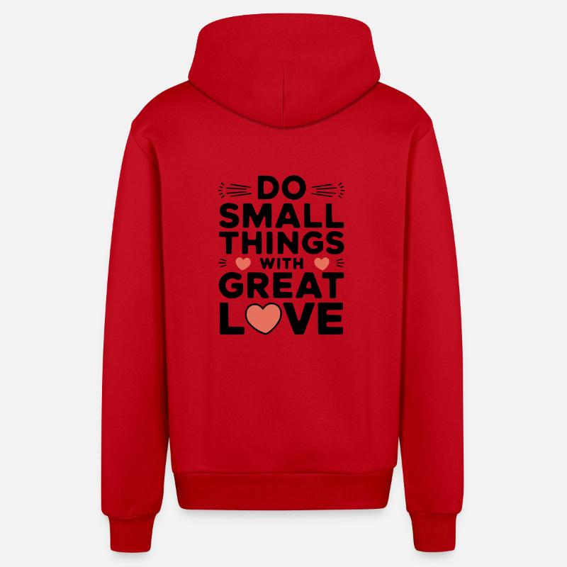 Compassion Humanité Motivation Empathie Gentillesse - Veste à capuche bio décontractée fabriquée en UE - rouge