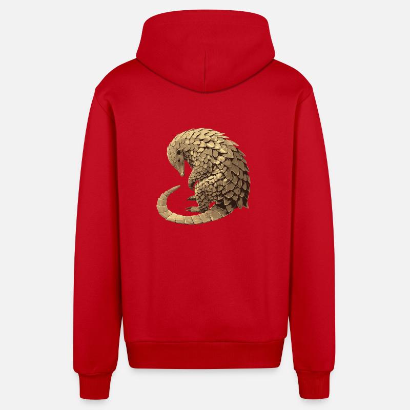 Pangolins Pangolin Pangolin - Veste à capuche bio décontractée fabriquée en UE - rouge