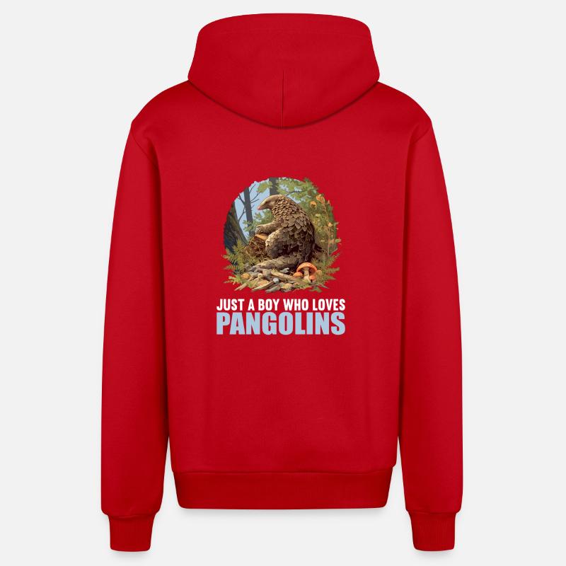 Pangolins Pangolin Pangolin - Veste à capuche bio décontractée fabriquée en UE - rouge