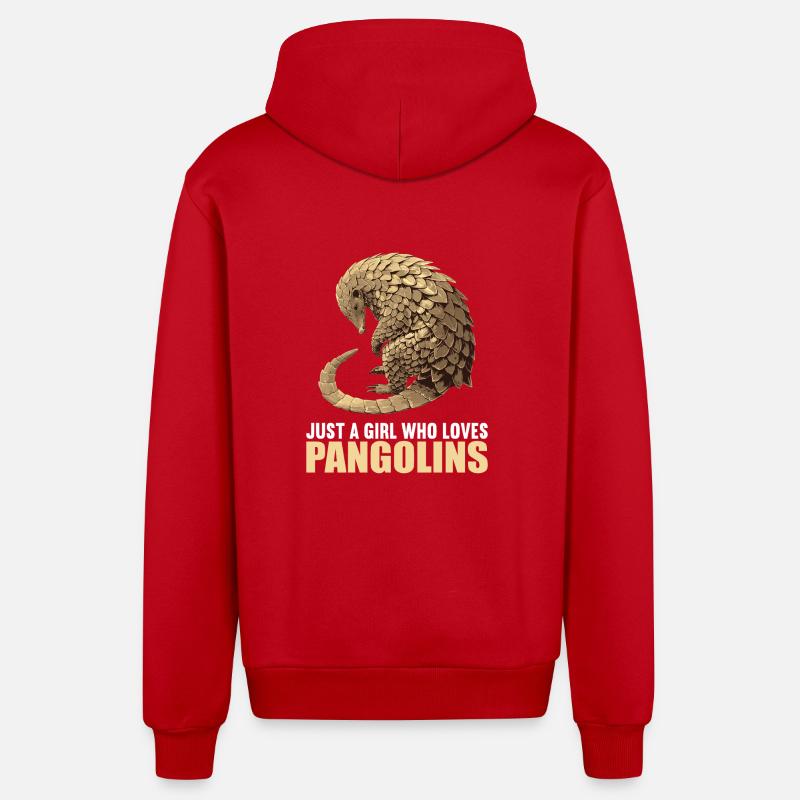 Pangolins Pangolin Pangolin - Veste à capuche bio décontractée fabriquée en UE - rouge