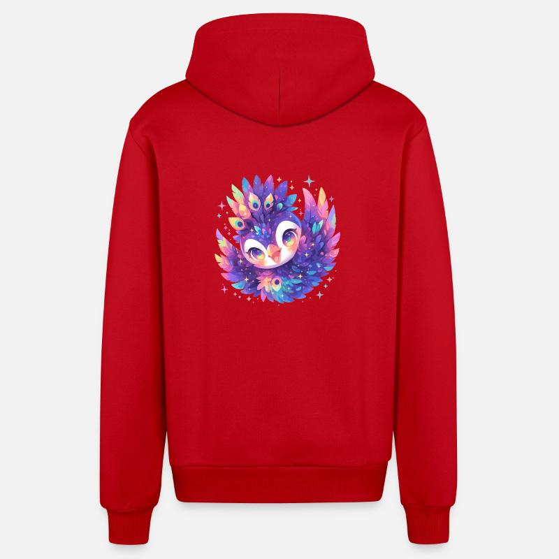Peacocks Peacock - Organic Relaxed Hooded Jacket Made in EU - red