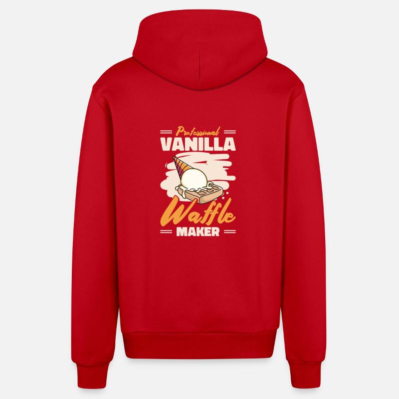 Professional Vanilla Waffle Maker - Organic Relaxed Kapuzenjacke Made in EU - Rot