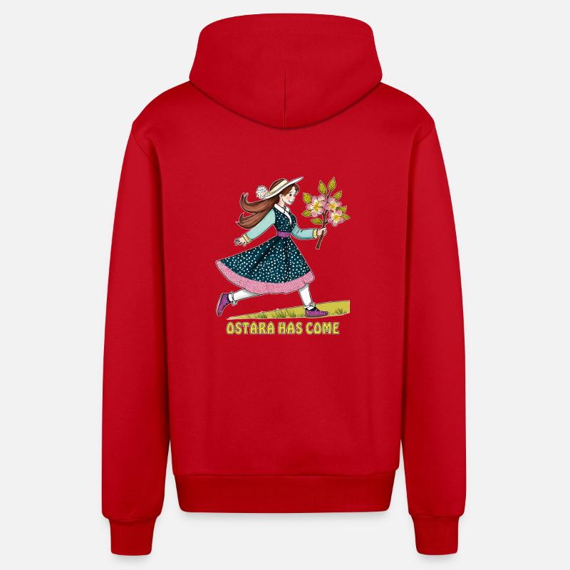 L’ENFANT OSTARA EST ARRIVÉE - Veste à capuche bio décontractée fabriquée en UE - rouge