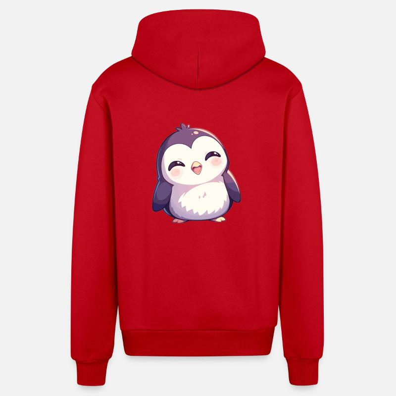 Pingouins Pingouin - Veste à capuche bio décontractée fabriquée en UE - rouge