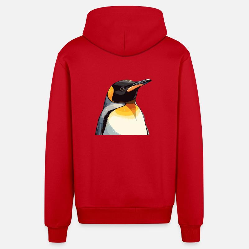 Pingouins Pingouin - Veste à capuche bio décontractée fabriquée en UE - rouge