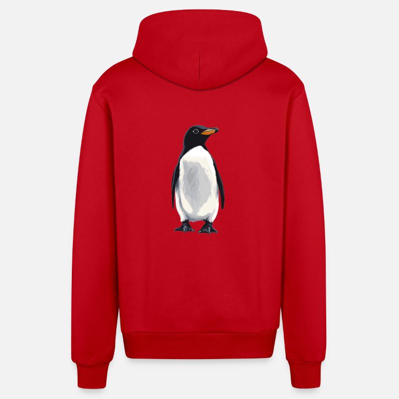 Pingouins Pingouin - Veste à capuche bio décontractée fabriquée en UE - rouge