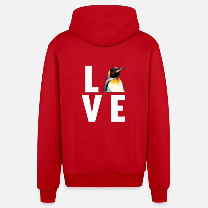 Pingouins Pingouin - Veste à capuche bio décontractée fabriquée en UE - rouge