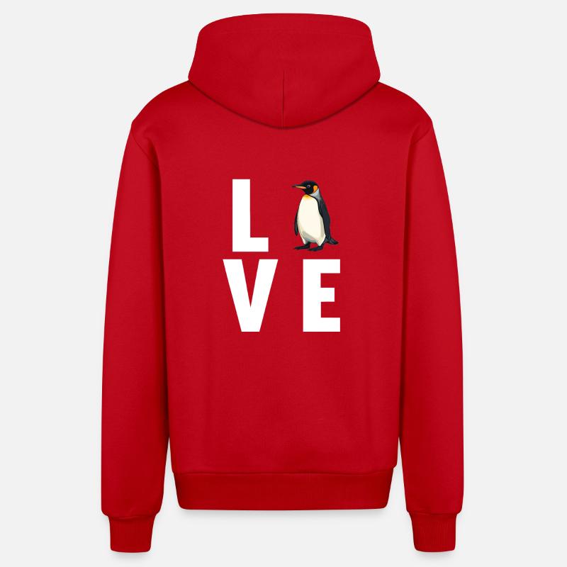 Pingouins Pingouin - Veste à capuche bio décontractée fabriquée en UE - rouge