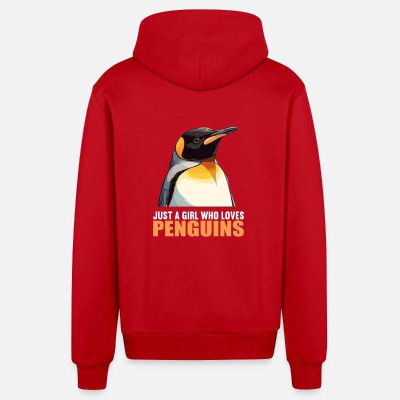 Pingouins Pingouin - Veste à capuche bio décontractée fabriquée en UE - rouge