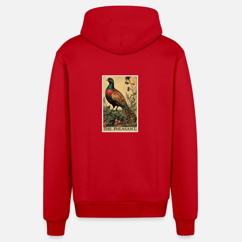 Faisans Faisan - Veste à capuche bio décontractée fabriquée en UE - rouge