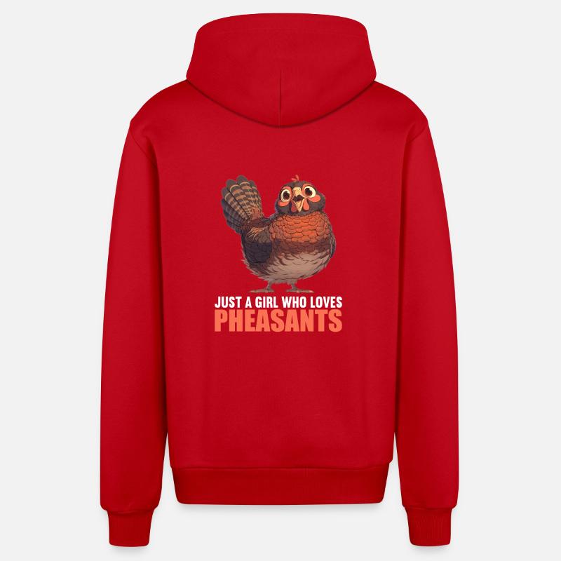 Faisans Faisan - Veste à capuche bio décontractée fabriquée en UE - rouge