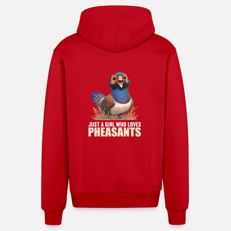 Faisans Faisan - Veste à capuche bio décontractée fabriquée en UE - rouge