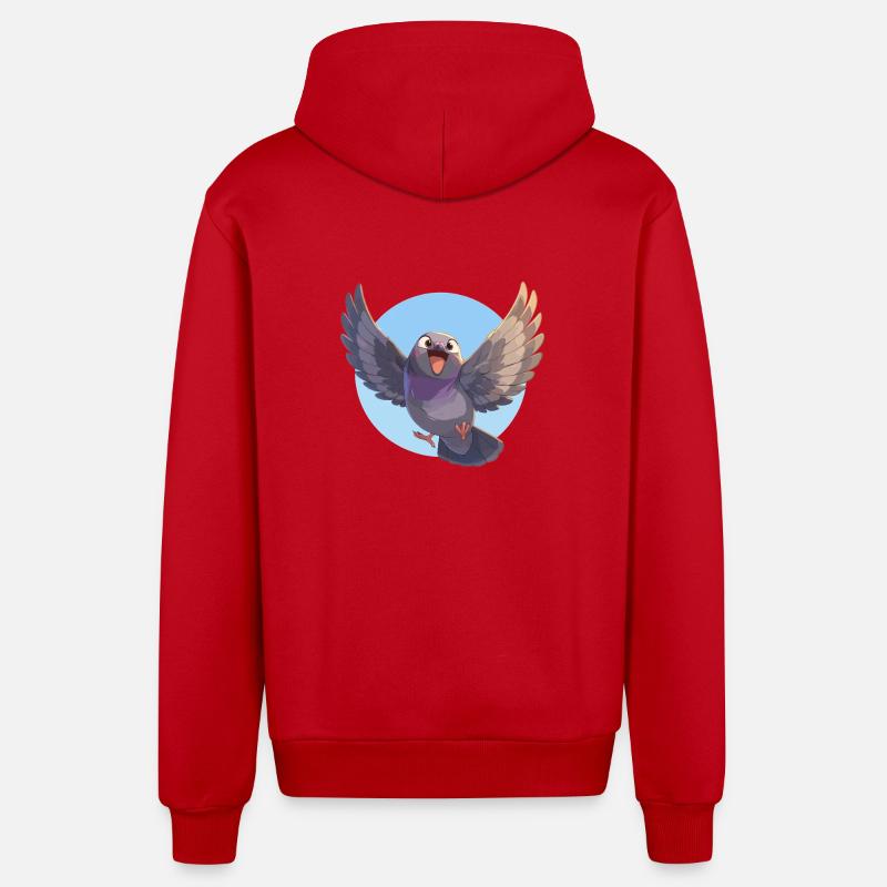Pigeons Pigeon - Veste à capuche bio décontractée fabriquée en UE - rouge