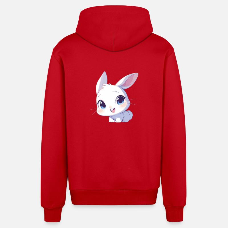 Lapin Lapin - Veste à capuche bio décontractée fabriquée en UE - rouge