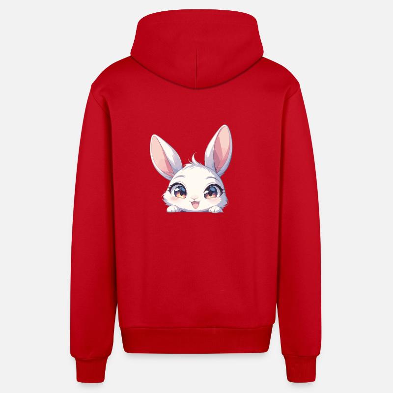 Lapin Lapin - Veste à capuche bio décontractée fabriquée en UE - rouge