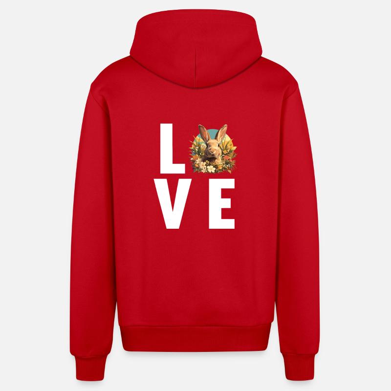 Bunny Bunny - Organic Relaxed Hooded Jacket Made in EU - red