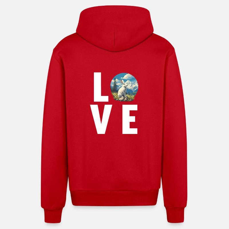 Bunny Bunny - Organic Relaxed Hooded Jacket Made in EU - red