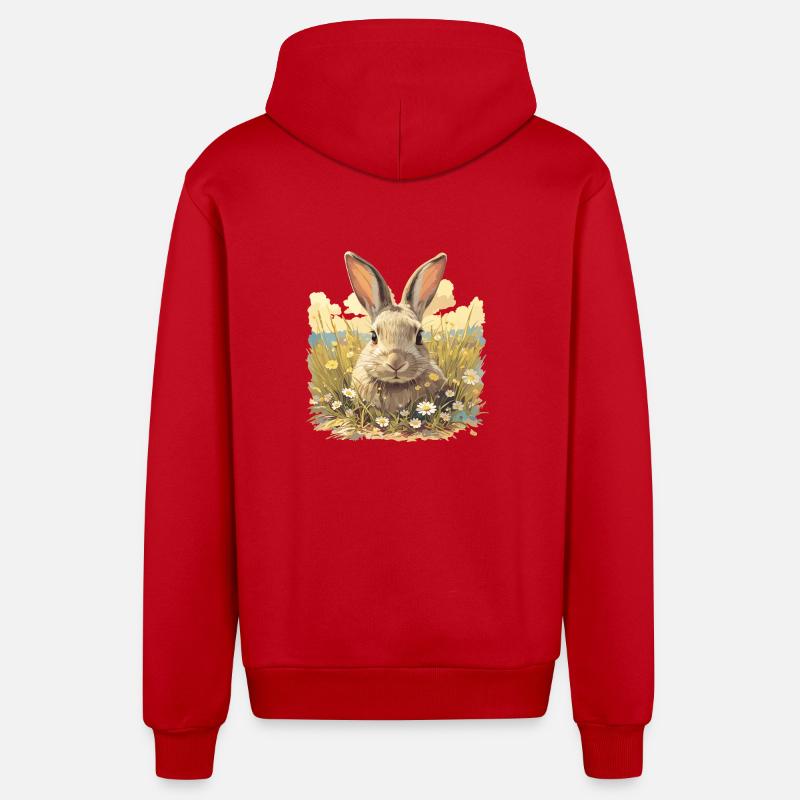 Bunny Bunny - Organic Relaxed Hooded Jacket Made in EU - red