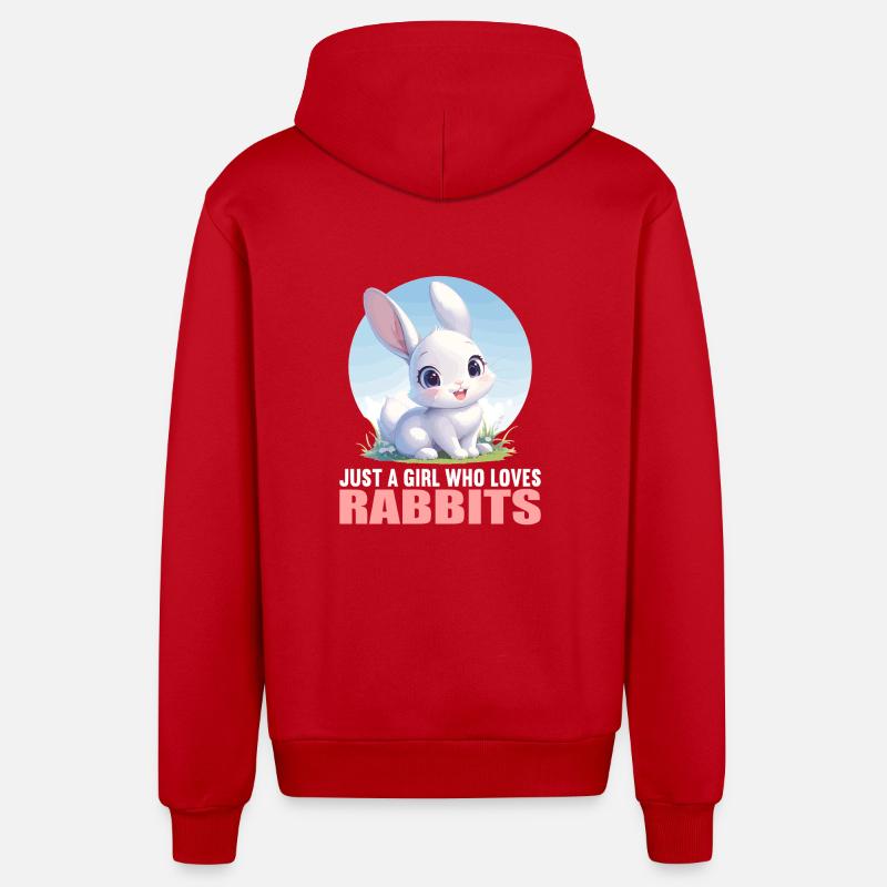 Lapin Lapin - Veste à capuche bio décontractée fabriquée en UE - rouge