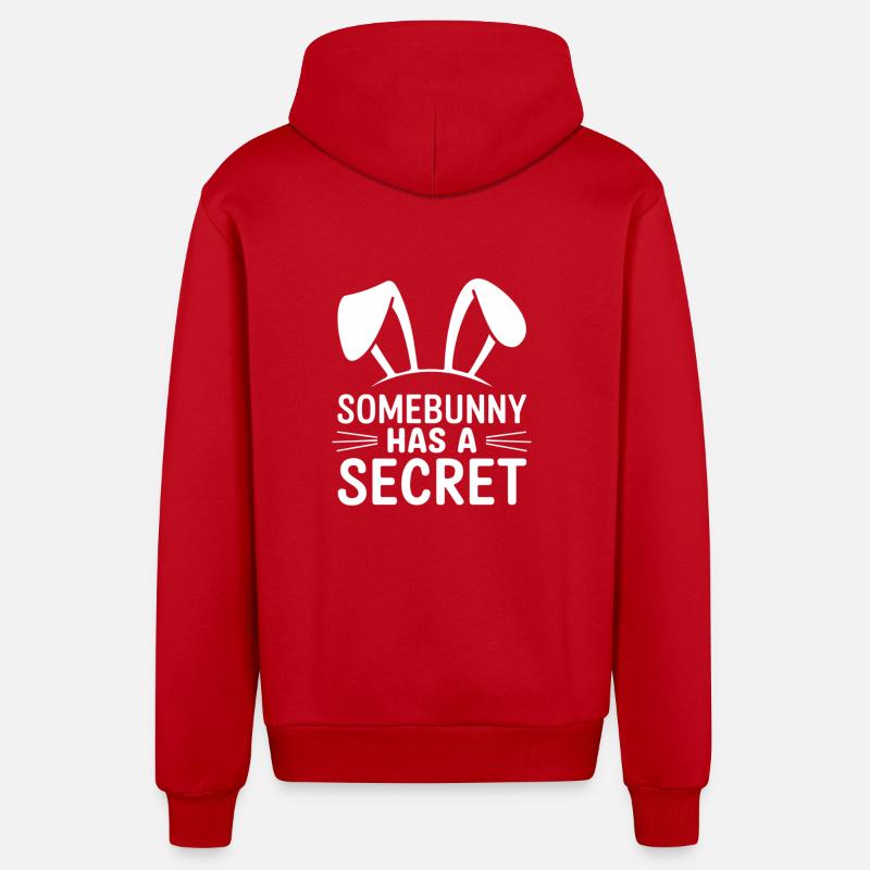 Funny Easter Bunny Easter Saying - Organic Relaxed Hooded Jacket Made in EU - red
