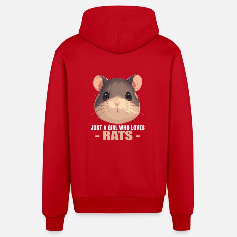 Rat Rat - Veste à capuche bio décontractée fabriquée en UE - rouge