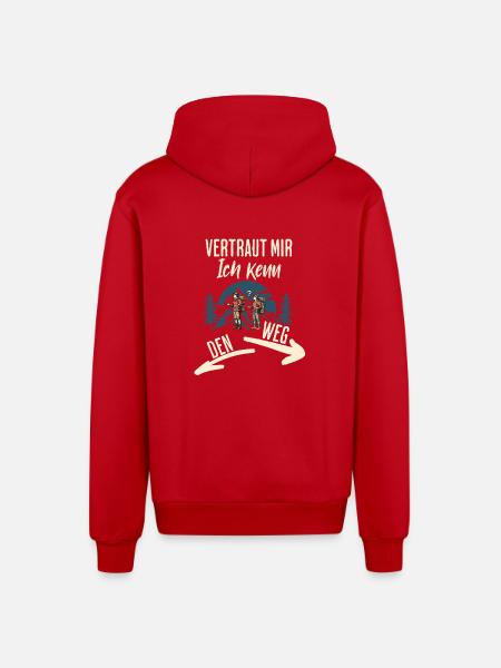 Wander - Organic Relaxed Hooded Jacket Made in EU - red